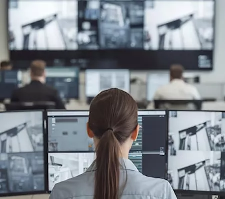 monitorar imagens de cftv segurança mulher